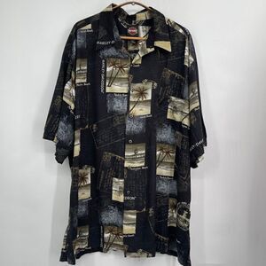 Harley Davidson Multicolor Short Sleeve Beach Paradise Print Button Up Shirt 2XL